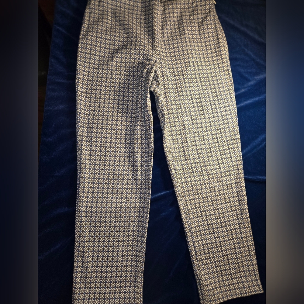 Talbots Hampshire Womens Cotton Blend Pant in Navy Size 8